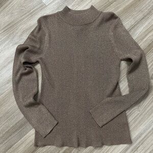 Joseph A Brown Ribbed Turtleneck Sweater
